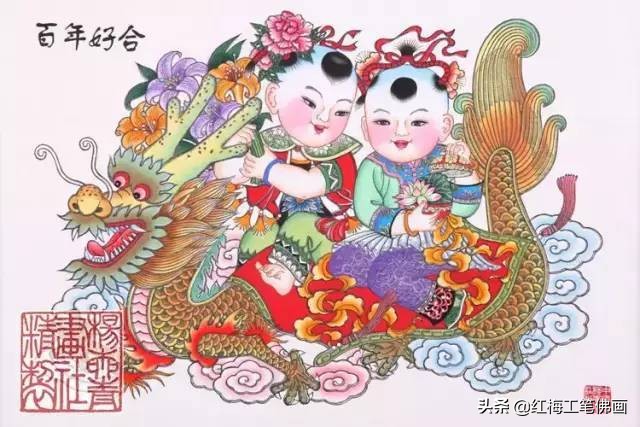 民俗创意年画大全,年份年画简单又好看