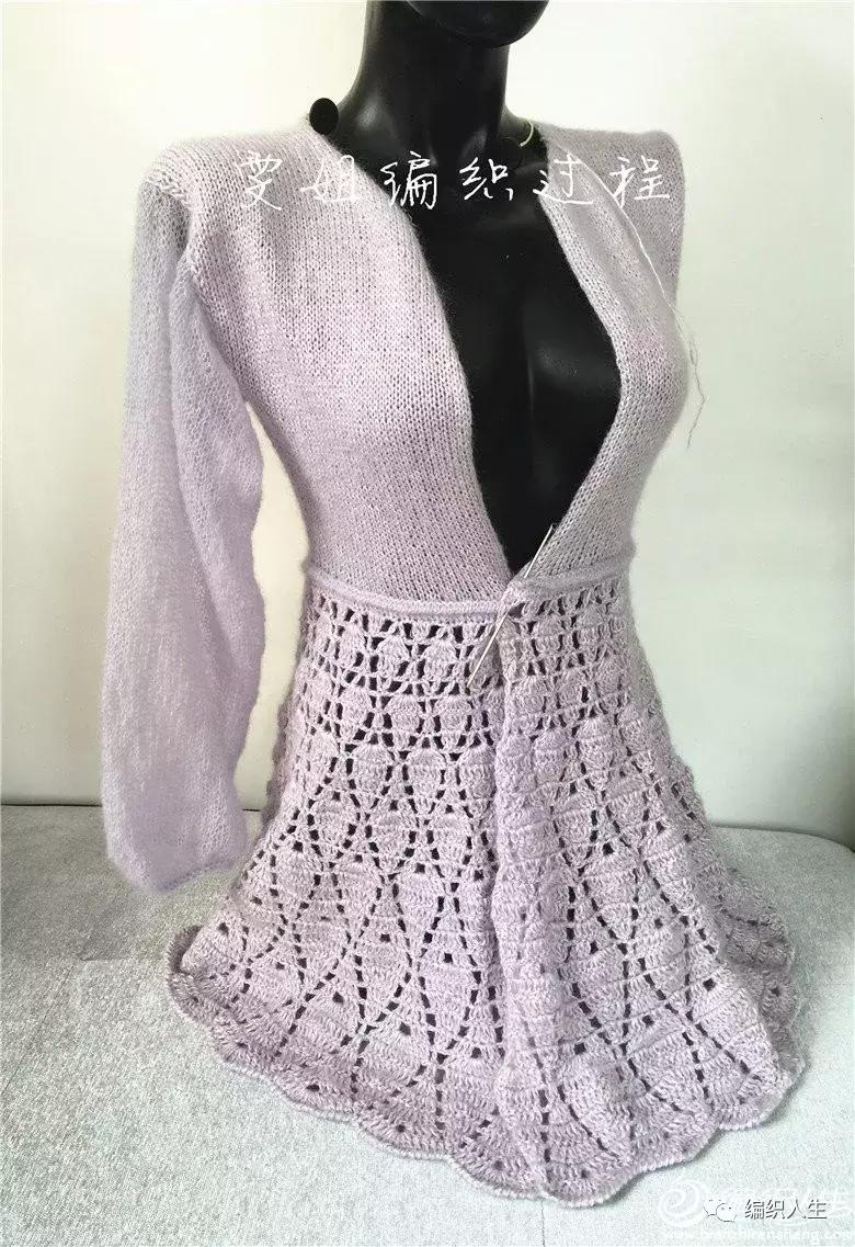 流行女士短开衫钩织教程,长款外搭开衫钩织教程