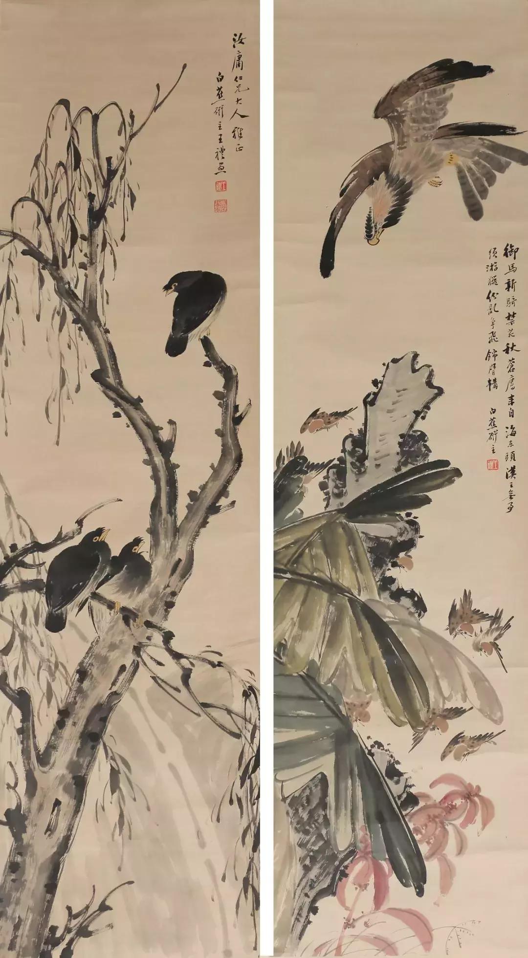 潘天寿100幅花鸟画欣赏,潘天寿花鸟画构图法