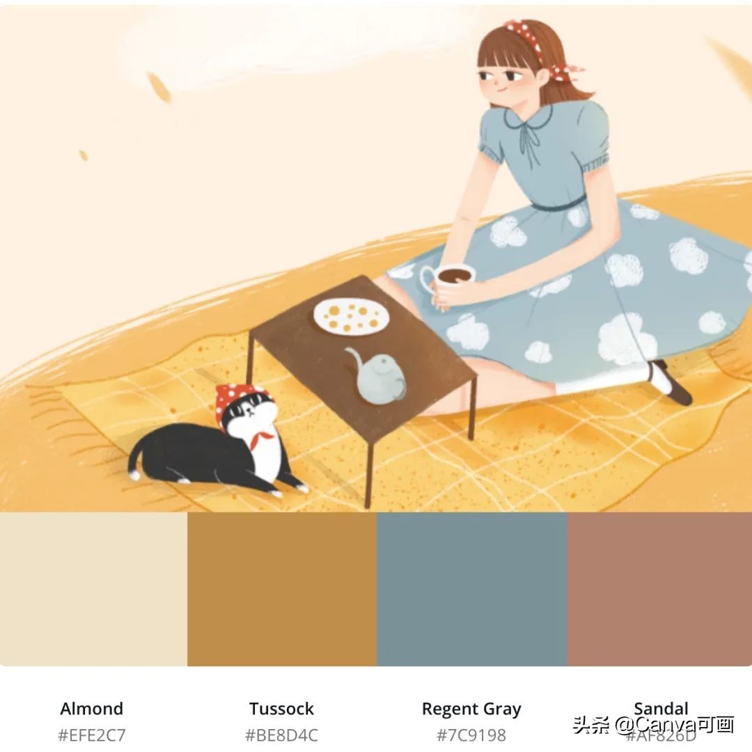 秋天配色插画秋高气爽,秋季高清插画