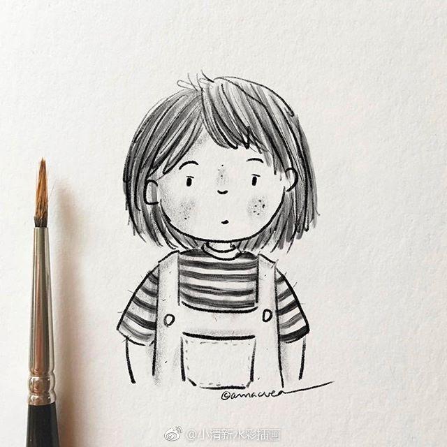 治愈插画手绘简笔画,笔记本插画手绘简笔画