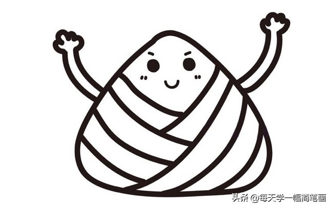 端午节龙舟粽子简笔画,简笔画粽子的画法最简单图文