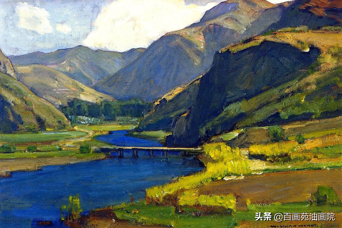 风景油画色彩的基础知识,阿尔卑斯山风景油画
