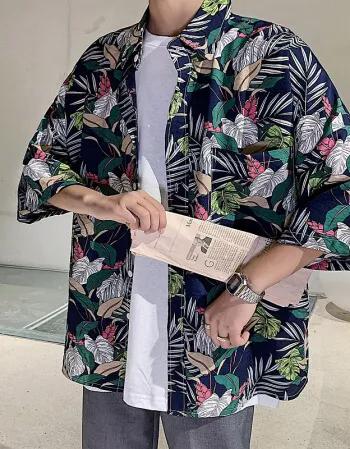 恶霸花衬衫黑色,恶霸穿花衬衫