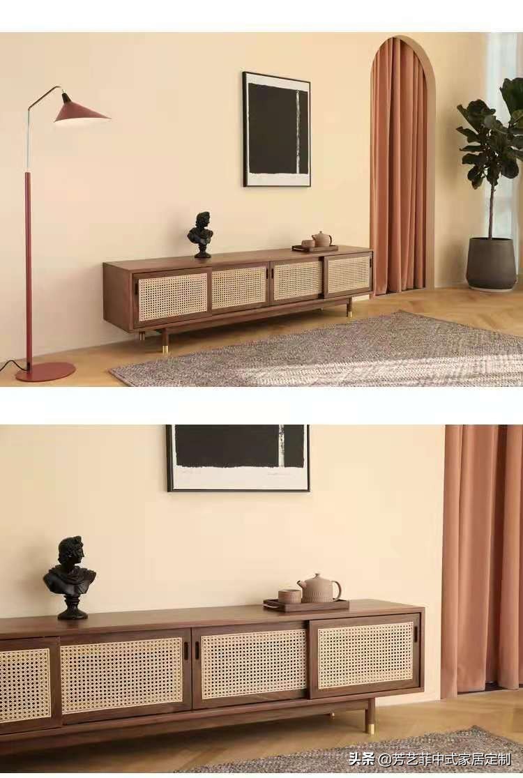 新中式家具客厅布置,新中式家具打柜子效果图