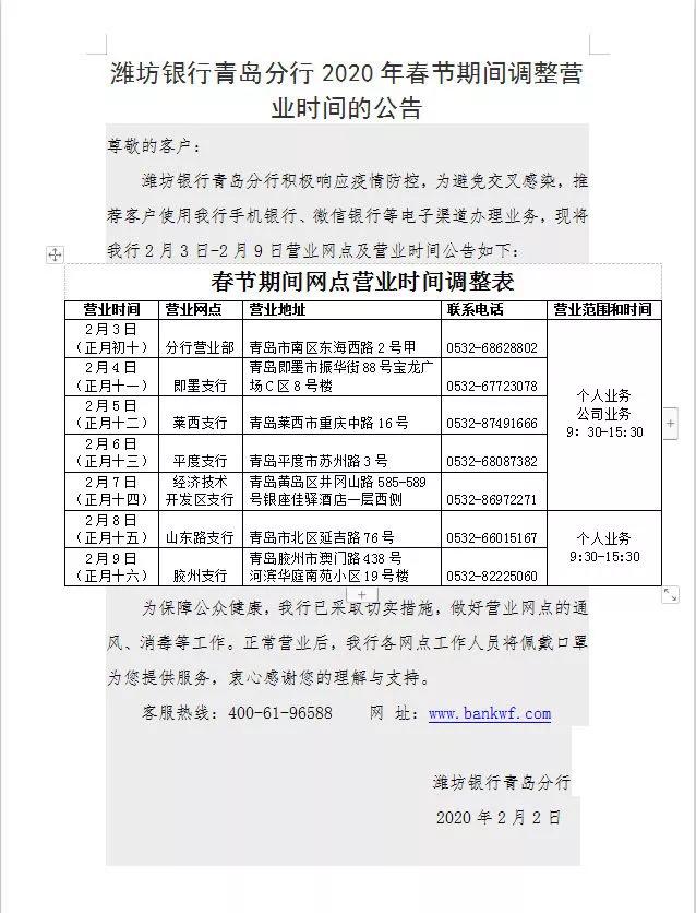 青岛农商银行西海岸分行营业时间,青岛市各大银行周日几点上班