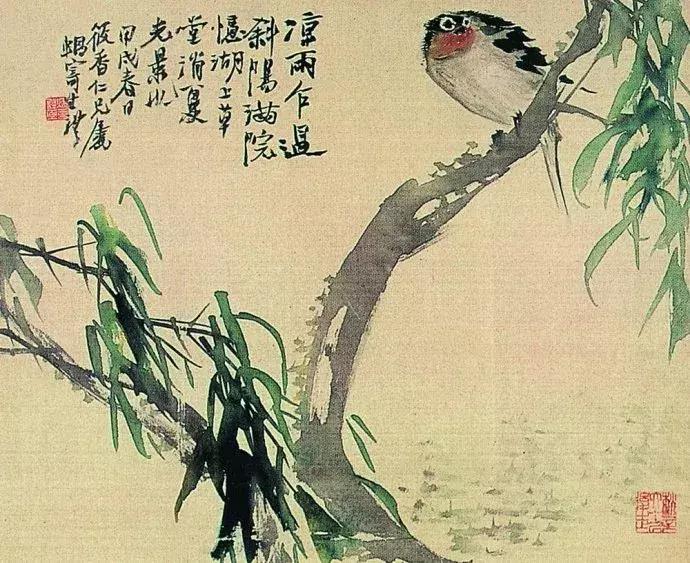 潘天寿100幅花鸟画欣赏,潘天寿花鸟画构图法