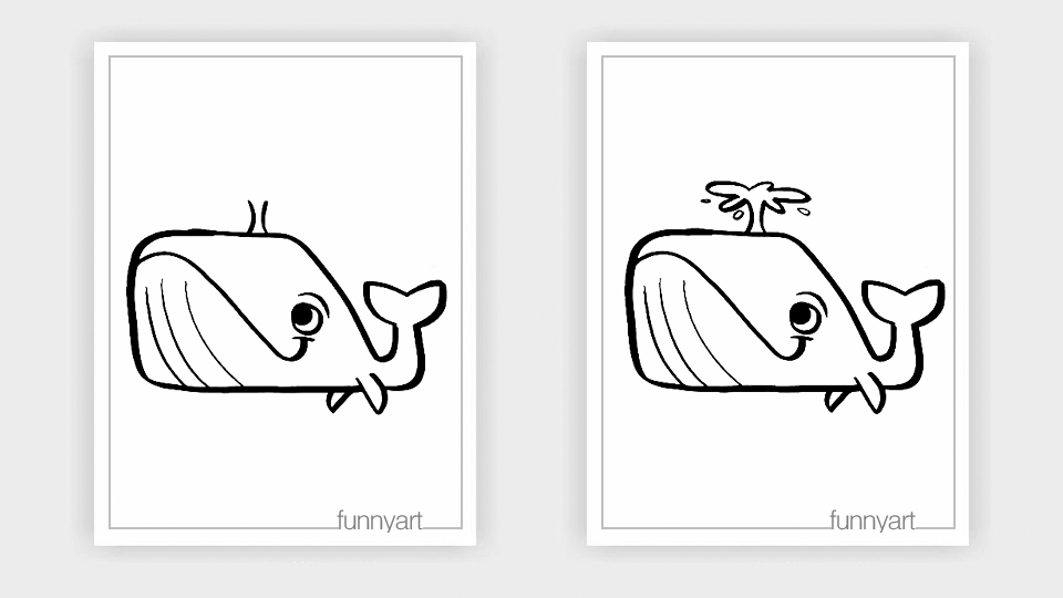 如何画鲸鱼喷出的水柱,怎样画鲸鱼水彩画