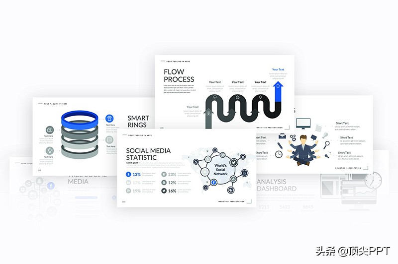 国外货，321页，极致简约PPT