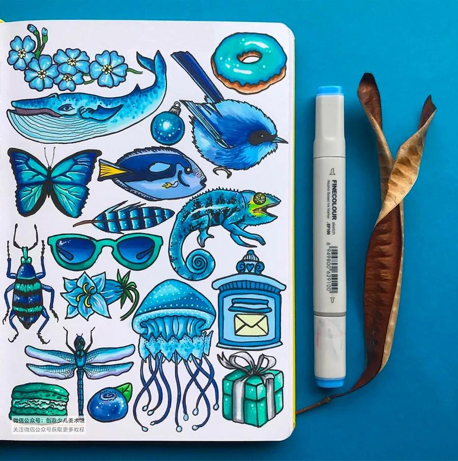 马克笔绘画背景简单,马克笔绘画简单素材