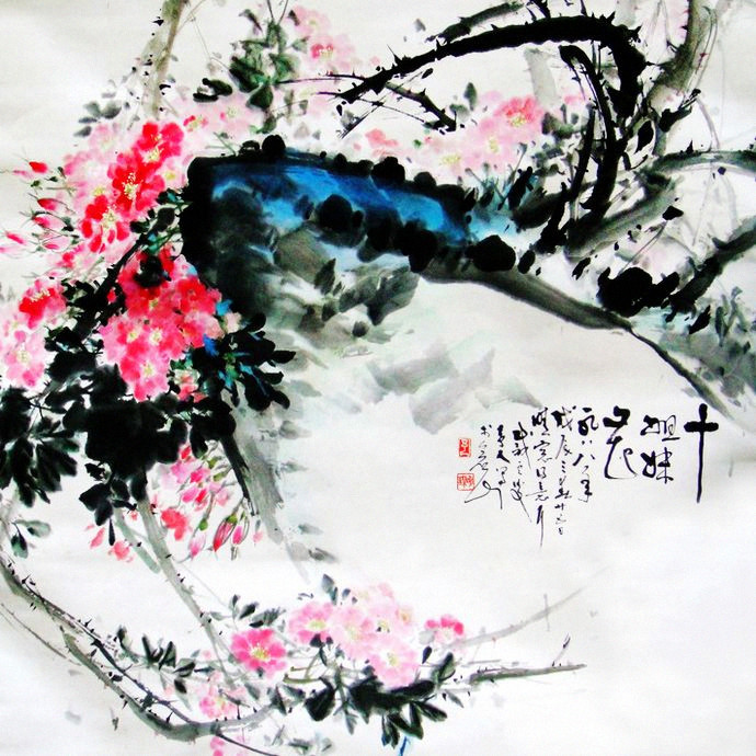 陈明谋国画作品欣赏,繁中手绘