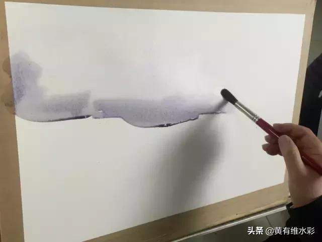 水彩画山风景入门,远山画法入门教程