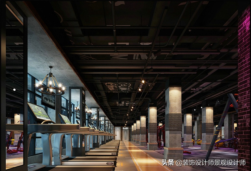 公司健身房设计效果图,书房健身房二合一设计效果图