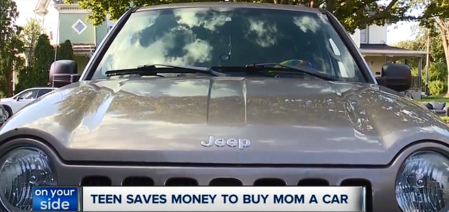 靠打暑期工，美国15岁男孩给妈妈买了辆吉普车