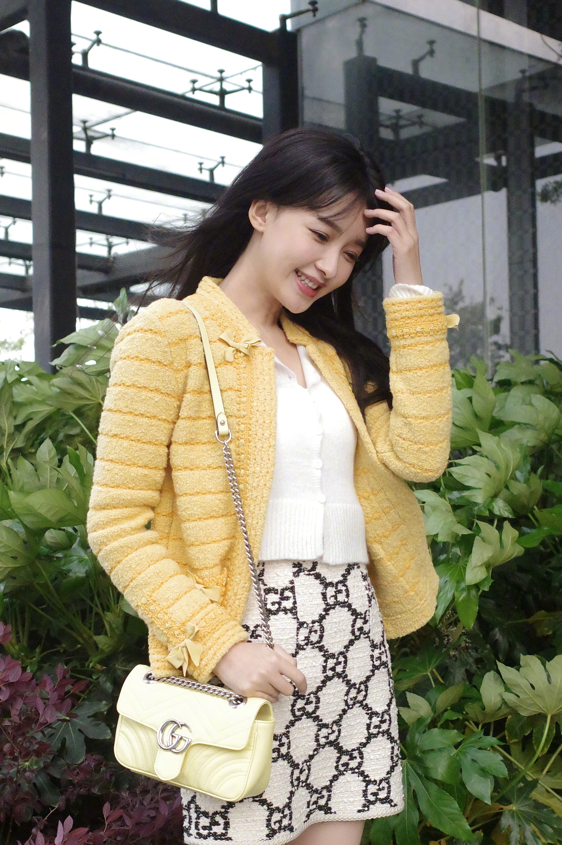 gucci水桶包2017倪妮,倪妮gucci水桶包