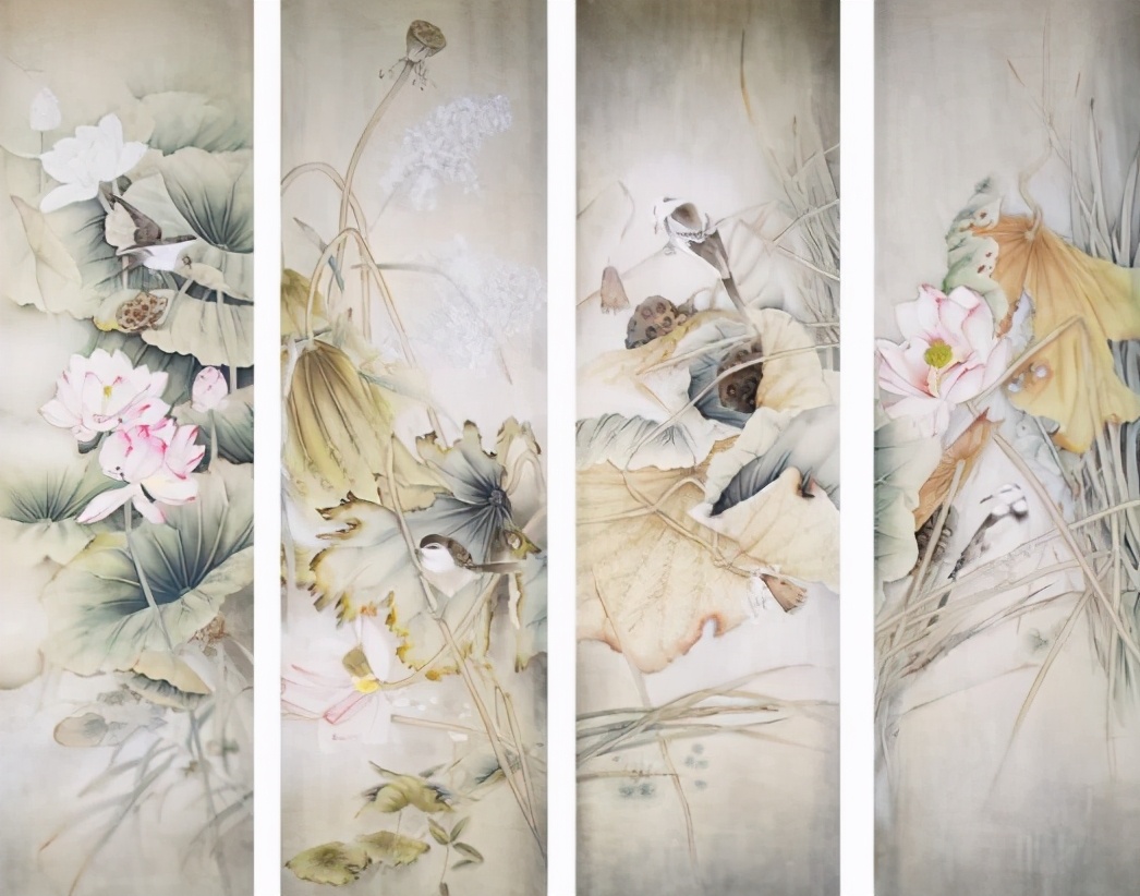 工笔画牡丹玉立春风叶子染色步骤,工笔画马蹄莲背景染色教程步骤图