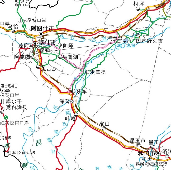 刀郎故里喀什,新疆喀什麦盖提县地图