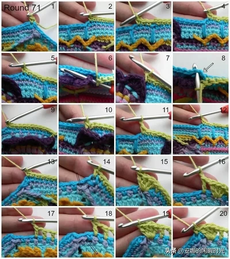 曼陀罗毯子编织教程,苏菲花园曼陀罗毯子钩法高清图解