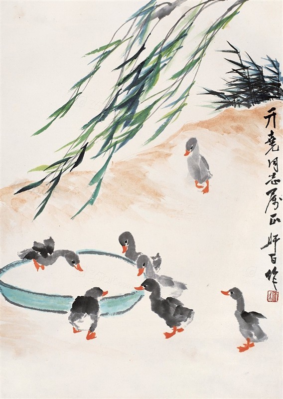 娄师白小鸭子画法,娄师白小鸭子