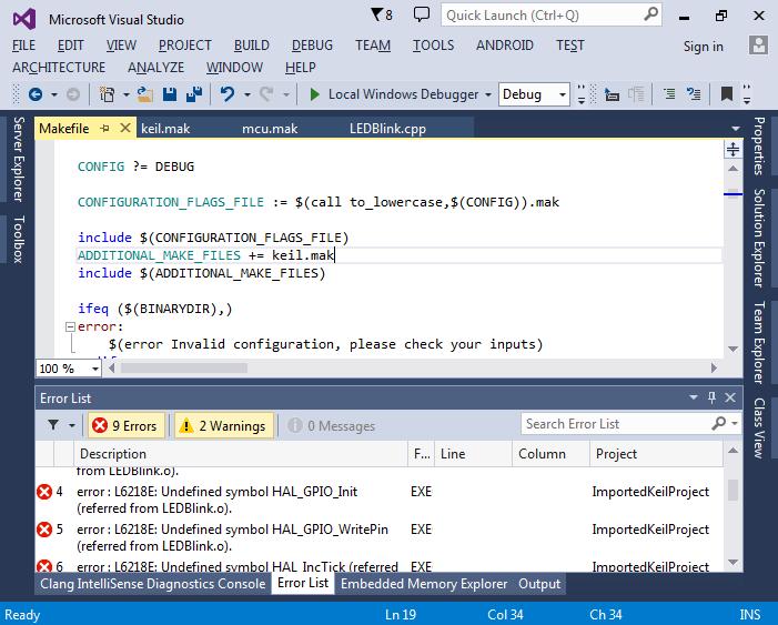 使用VisualGDB开发KeilMDK-ARM项目