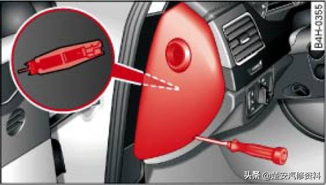 奥迪a4大灯保险丝在哪个位置,奥迪a6远光灯保险丝位置示意图