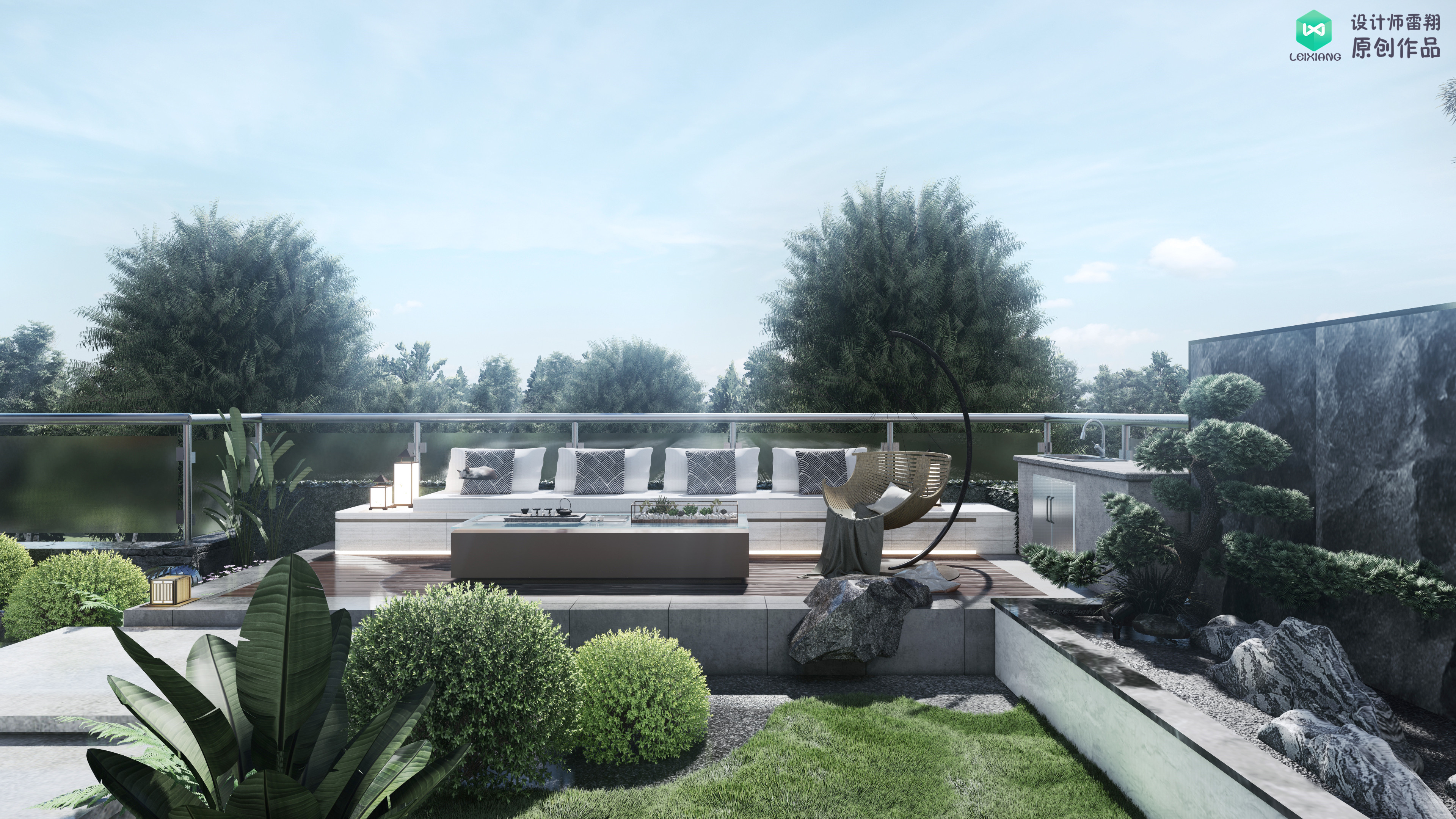 露台花园水泥地面如何铺装,水泥大露台如何改造好看