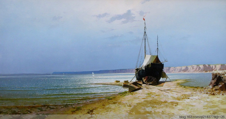 俄罗斯画家画水风景,俄罗斯远山风景油画100幅