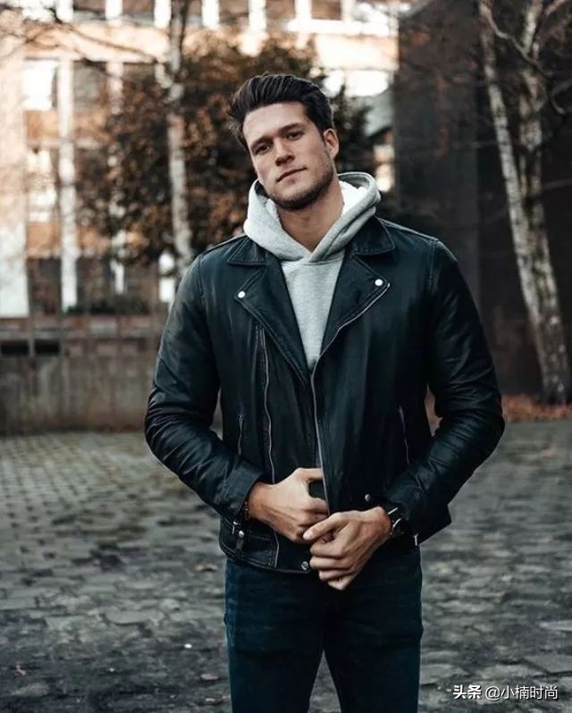 型男穿皮衣怎么搭配西裤,潮男型男必备新款大码皮衣