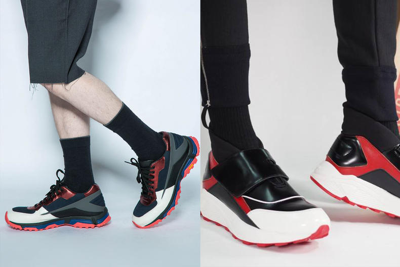 撞色潮鞋港风,潮酷休闲撞色鞋男生穿