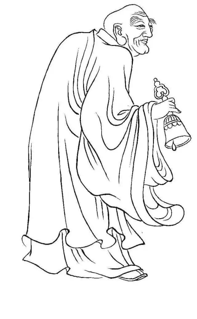 白描罗汉全本,罗汉白描100幅