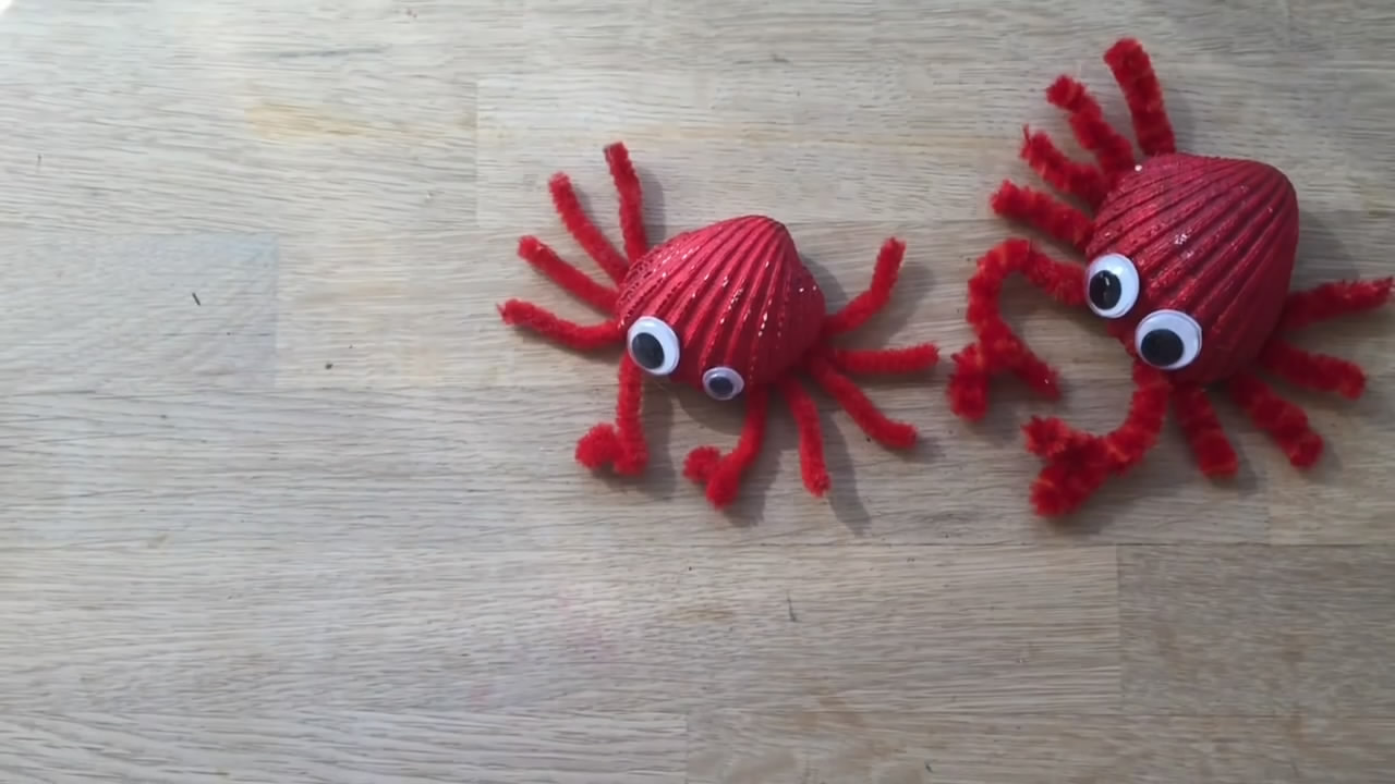 手工制作螃蟹壳diy,贝壳diy手工制作过程