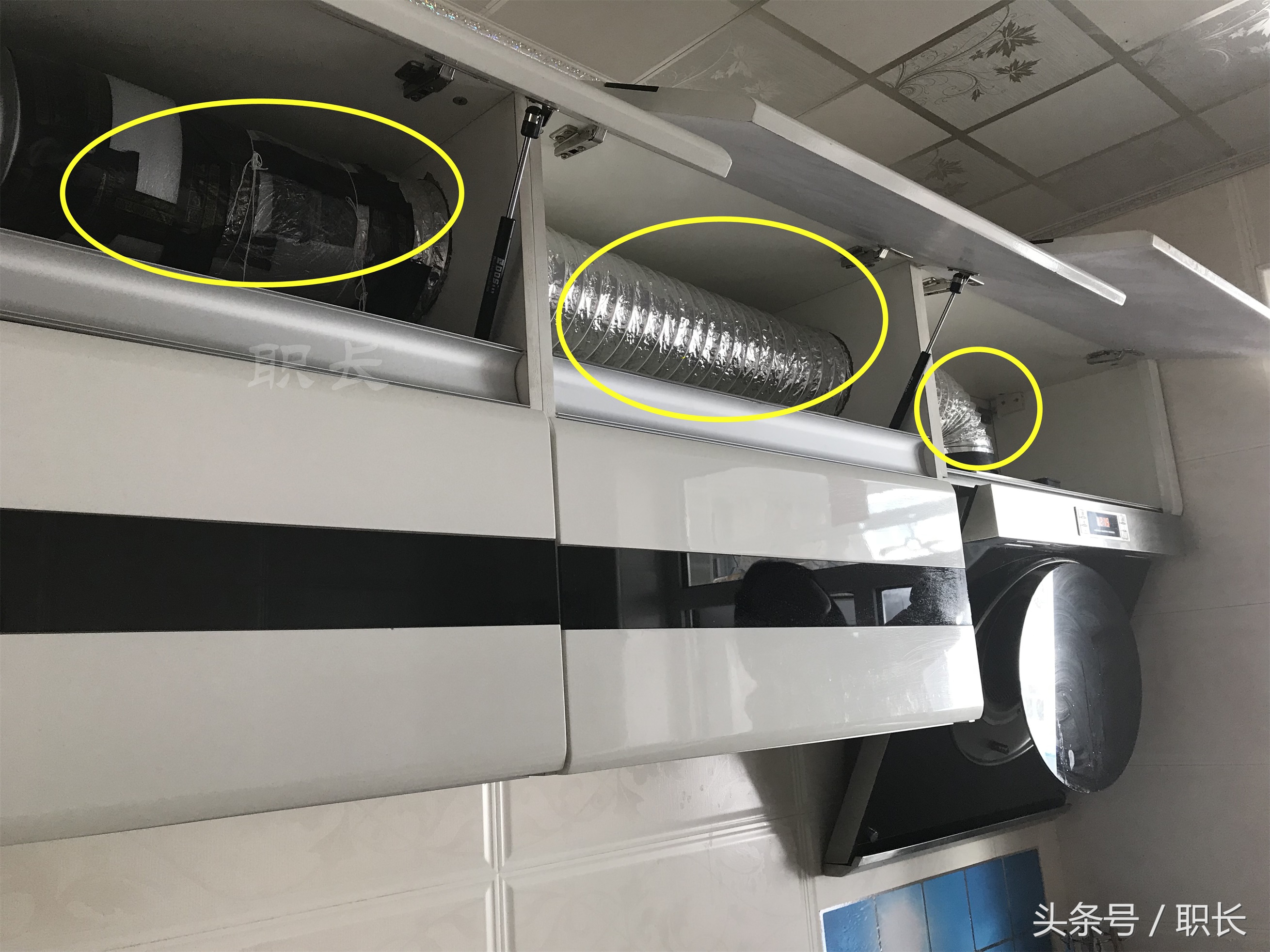 橱柜里的排烟管,排烟管道怎么不占用橱柜空间