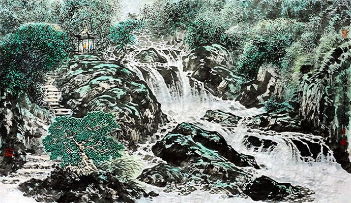 天天漫画网：画家沈福馨《空山不见人但闻人语声》