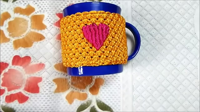 手工大肚杯编织茶杯套全教程,手工编织水杯套带字的花样图解