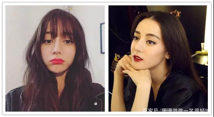 迪丽热巴浓颜系妆容,迪丽热巴暗黑系妆容口红