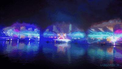 水幕秀震撼视频,西递水幕光影秀