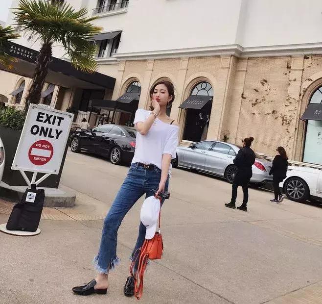 小个子直筒显瘦微喇叭裤,不开叉小个子微喇裤下垂感好百搭