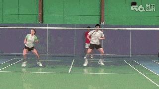 动图演示羽毛球混双技术提升技巧，男女搭配，打球不累！