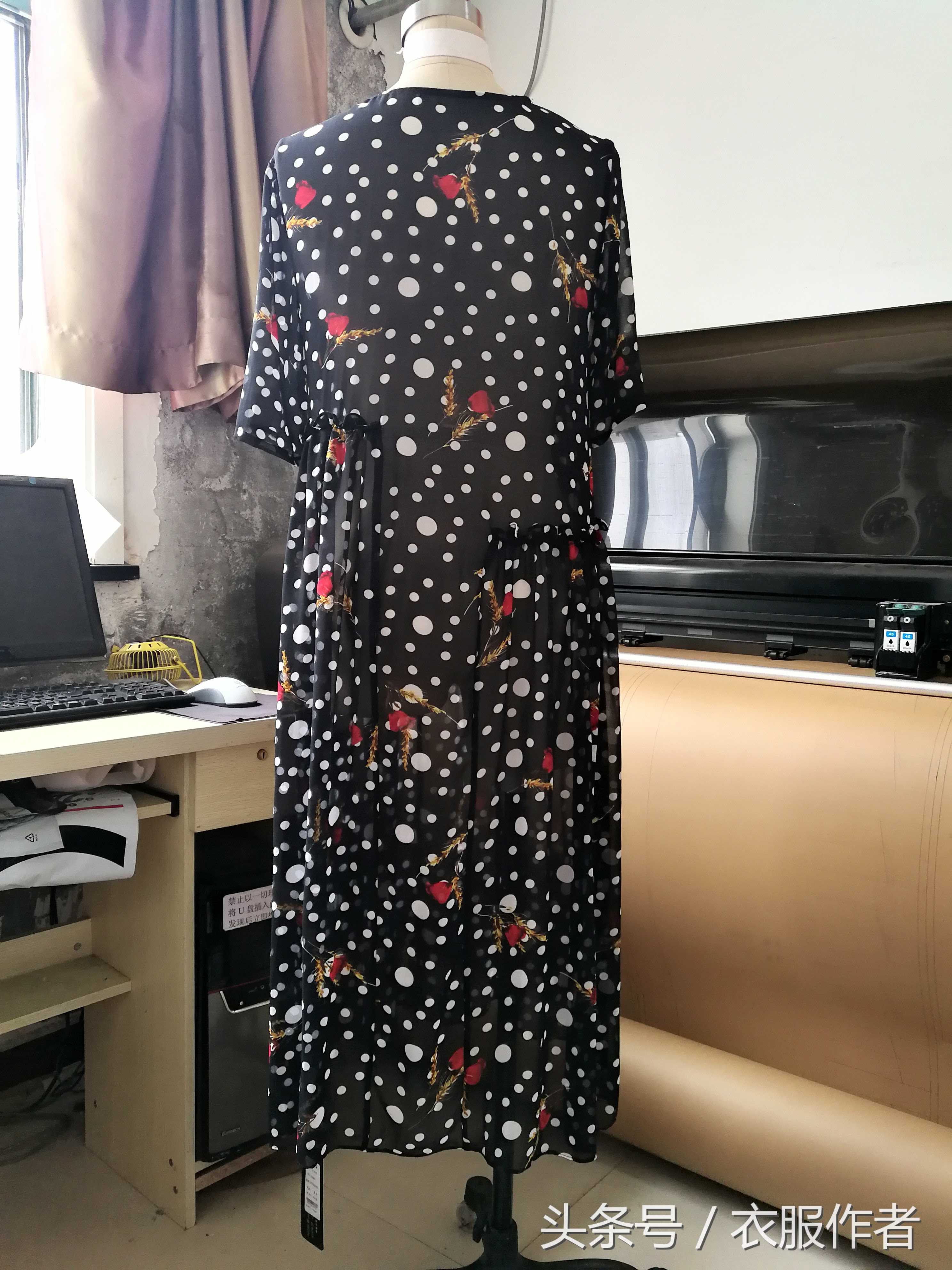 雪纺a字连衣裙裁剪视频,连衣裙裁剪图大码