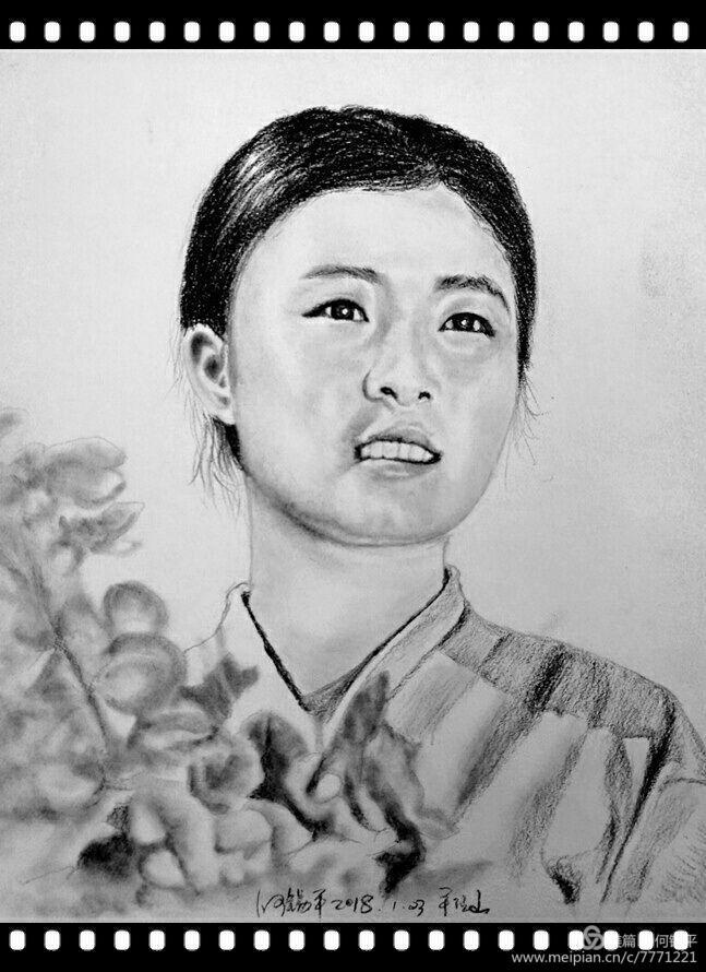 碳铅素描作品,碳铅人物素描画像