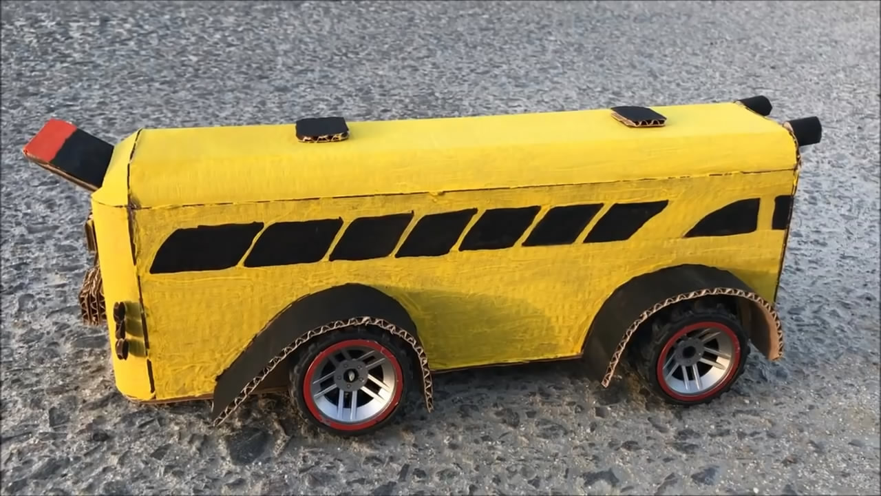 手把手教你制作公交车,纸板制作简易公交车教程