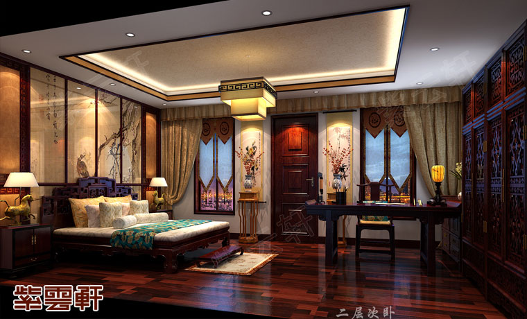 崂山区纯中式装修别墅,青岛崂山大平层装修200-300平