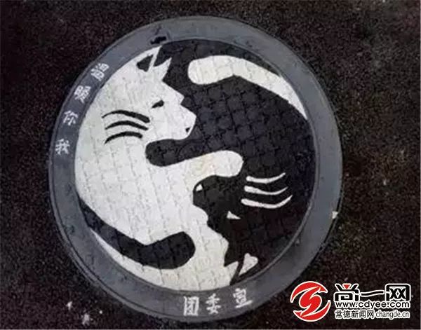 高校学生为井盖作画,萌萌哒学生手绘