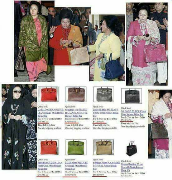 马来西亚前总理夫人284个名包价值过亿,上面还贴着送礼人名字