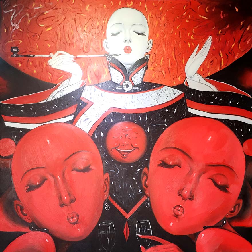 油画大师笔下100位优雅女性,光头系列油画