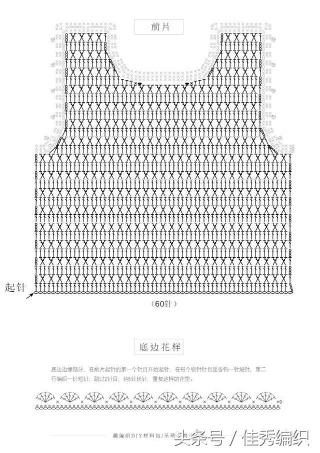 钩婴儿背心双色,0-6个月婴儿背心钩织教程