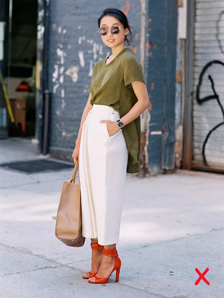 江疏影高腰直筒裤,江疏影米白色阔腿裤