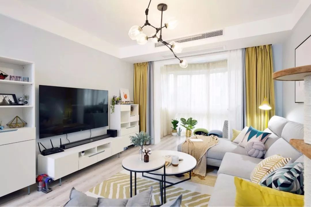 电视背景墙茶几电视柜搭配,现代简约客厅沙发茶几电视柜搭配