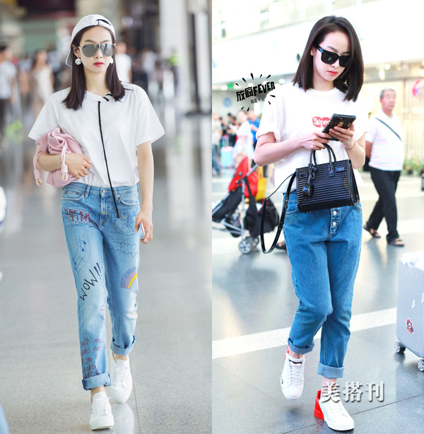 女明星牛仔裤穿搭合集,穿搭女夏季牛仔裤搭配高级感