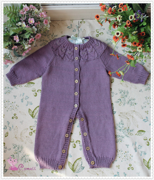 棒针宝宝连体衣编织视频教程,婴幼儿连体衣钩针编织